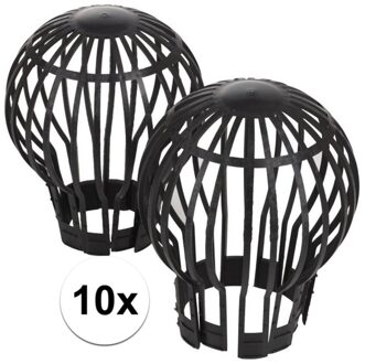 Gootbescherming/dakgootbeschermers - 10x stuks - 12 x 15 cm - kunststof - antraciet