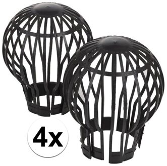Gootbescherming/dakgootbeschermers - 4x stuks - 12 x 15 cm - kunststof - antraciet