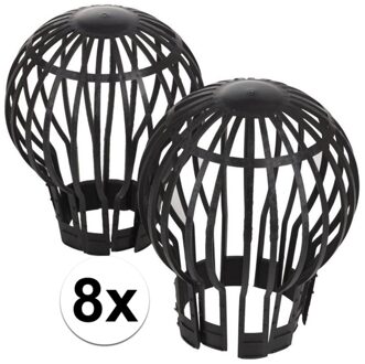 Gootbescherming/dakgootbeschermers - 8x stuks - 12 x 15 cm - kunststof - antraciet
