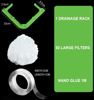 Gootsteen Zeef Afdruiprek Multifunctionele Driehoek Drainage Rack Gootsteen Restjes Filter Opknoping Netto Anti-Blocking Trechter a reeks