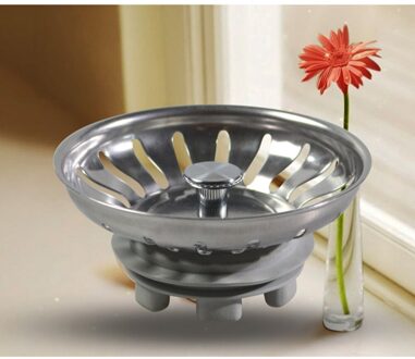 Gootsteen Zeef Roestvrijstalen Keuken Vuilophaal Zeef Sink Afvoer Catcher (Zilver)