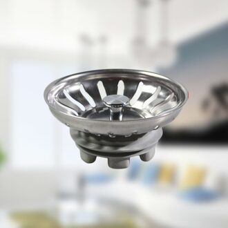 Gootsteen Zeef Roestvrijstalen Keuken Vuilophaal Zeef Sink Afvoer Catcher (Zilver)