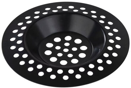 Gootsteenzeefje - metaal - zwart - D6,5 cm - eenvoudig afval filteren