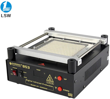 Gordak 863 853 Hot Air Heat Gun BGA Rework Solder Station + Electric Soldering iron + IR Infrared Preheating Station With