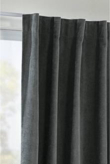 Gordijn Fabian - Donker - 135x280 Cm (1 Stuk) - Polyester - Grijs