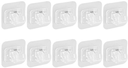 Gordijn Staaf Houder, zelfklevende Haak Gordijn Staven Beugel Voor 1-2Cm Diameter Douche Gordijnroede Of Gordijn Pole 10Pcs