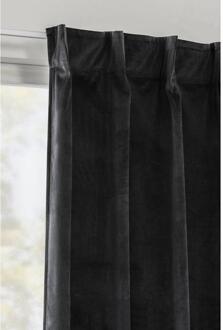 Gordijn Yara - 140x280 Cm (1 Stuk) - Polyester - Zwart