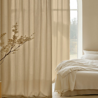 Gordijnen In Between - Haken Of Ringen - Beige 250x150 Cm - - Dekbed-Discounter.nl