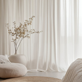 Gordijnen In Between - Haken Of Ringen - Off White 250x300 Cm - - Dekbed-Discounter.nl