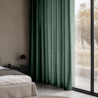 Gordijnen Met Linnen Look - Haken Of Ringen - Groen 250x150 Cm - - Dekbed-Discounter.nl - 150 x 250 cm