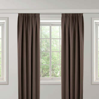 Gordijnen Verduisterend & Isolerend - Haken Of Ringen - Bruin 250x300 Cm - - Dekbed-Discounter.nl