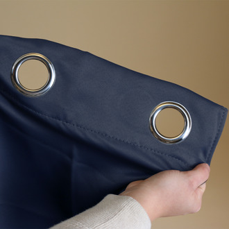 Gordijnen Verduisterend & Isolerend - Haken Of Ringen - Navy 250x150 Cm - - Dekbed-Discounter.nl
