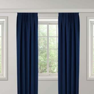 Gordijnen Verduisterend & Isolerend - Haken Of Ringen - Navy 250x150 Cm - - Dekbed-Discounter.nl