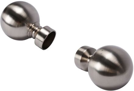 Gordijnknop Bulb Rvs - 2 Stuks