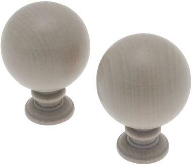 Gordijnknop Bulb Taupe - 2 Stuks