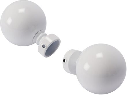 Gordijnknop Bulb Wit Hoogglans 20mm - 2 Stuks