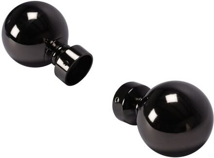 Gordijnknop Bulb Zwart Nikkel - 2 Stuks