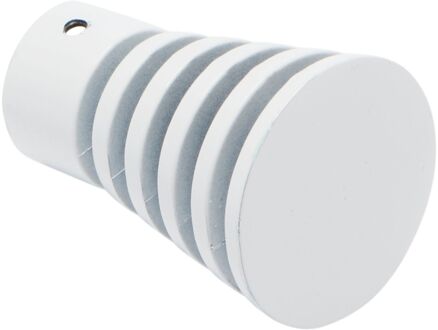 Gordijnknop Con. Grijs Wit Hoogglans 20mm - 2 Stuks