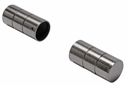 Gordijnknop Cylin.2 Rvs 28mm - 2 Stuks