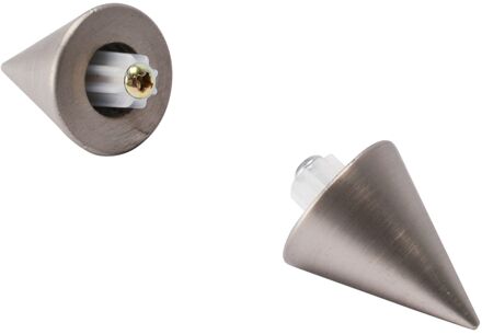 Gordijnknop Skewed Rvs 12mm - 2 Stuks