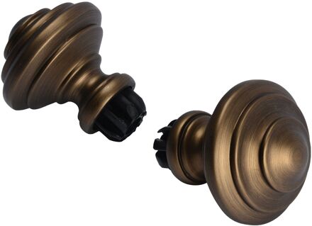 Gordijnknop Whirl Brons - 2 Stuks
