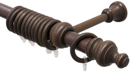 Gordijnroede Complete Set 160cm 28 Mm Walnoot