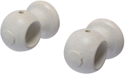 Gordijnsteun Apollo Klei Wit 28mm - 2 Stuks