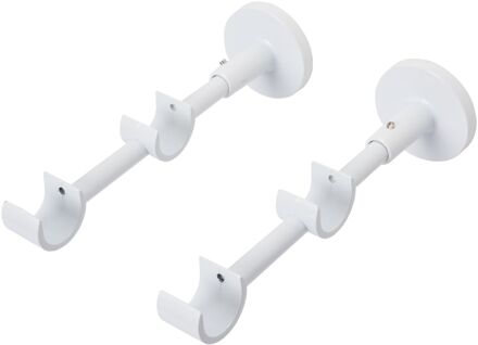Gordijnsteun Dubbel Wit Hoogglans 20mm - 2 Stuks