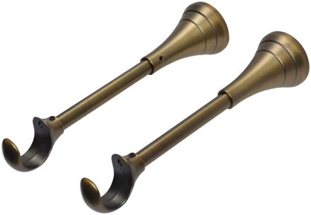 Gordijnsteun - Metaal - Antiek Brons - Dia. 28mm 11-22cm - 2 Stuks