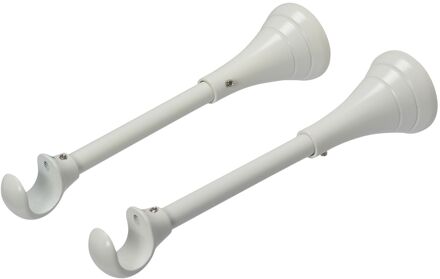 Gordijnsteun - Metaal - Gebroken Wit - Dia. 20mm 11-22cm - 2 Stuks