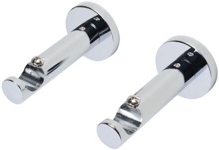 Gordijnsteun Opleg - Metaal - Chroom - Dia. 20mm - 2 Stuks