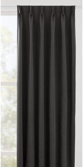Gordijnstof Aiden - Antraciet - Polyester - Grijs - B150 Cm