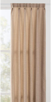 Gordijnstof Annelies Lichtdoorlatend - Zand - Polyester - Beige - B150 Cm