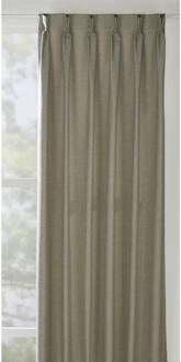 Gordijnstof Luna Lichtdoorlatend - Kiezel - Polyester/Viscose/Gerecycled Kunststof - Grijs#Beige - B150 Cm
