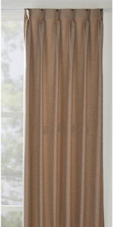 Gordijnstof Luna Lichtdoorlatend - Terracotta - Polyester/Viscose/Gerecycled Kunststof - Bruin - B150 Cm