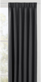 Gordijnstof Milano - Antraciet - Polyester - Grijs - B150 Cm