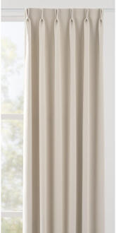 Gordijnstof Milano Semi Verduisterend - Off-white - Polyester - Wit - B145 Cm