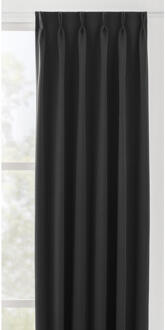 Gordijnstof Milano Semi Verduisterend - Polyester - Zwart - B145 Cm