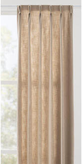 Gordijnstof Quinn Lichtdoorlatend - Naturel - Polyester - Crème - B140 Cm