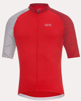 Gore Wear C5 Optiline Jersey Heren, red/white Maat XL