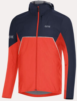 Gore Wear R7 Partial Gore-Tex Infinium Hooded Jas Oranje/Donkerblauw - S