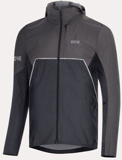 Gore Wear R7 Partial Gore-Tex Infinium Hooded Jas Zwart/Donkergrijs - XXL