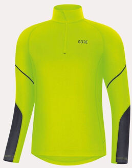 Gore Wear Trui M Mid Long Sleeve Zip voor heren - Geel/Zwart - Maat: M