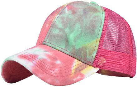 Gorras Hombre Tie-Geverfd Unisex Caps Zonnebrandcrème Zonneklep Hoed Vlakte Mesh Baseball Cap Snapback Hoeden Hiphop Trucker cap Streetwear