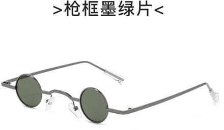 Gothic Steampunk Tiny Ronde Zonnebril Vrouwen Mannen Brand Kleine Frame Vintage Zonnebril UV400 Brillen groen