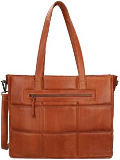 Gotta Padded Workbag 15.6" cognac handtas dames - H 32 x B 40 x D 10 cm