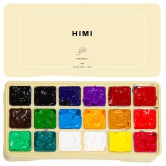 Gouache Set 18/24 Levendige Kleuren Unieke Jelly Cup Niet Giftig Schildert Met Draagbare Case Palet Gouache 18 y
