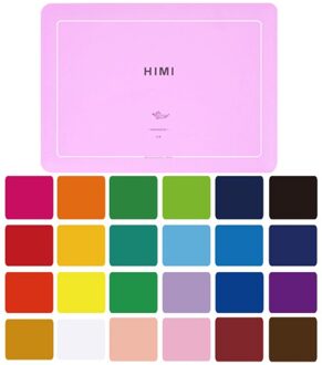 Gouache Set 18/24 Levendige Kleuren Unieke Jelly Cup Niet Giftig Schildert Met Draagbare Case Palet Gouache 24 roze