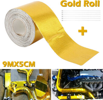 Goud 9 M Roll Zelfklevende Reflecterende Hoge Temperatuur Hitteschild Wrap Tape Aankomst Pritection Auto-Styling accessoires