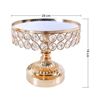 Goud Acryl Spiegel Metalen Cake Stand Ronde Bruiloft Verjaardag Party Dessert Cupcake Voetstuk Display Plaat Home Decor 20CM